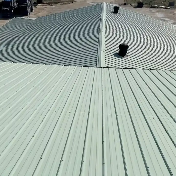 Green standing-seam metal roof