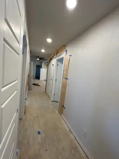 Remodeled hallway with new flooring