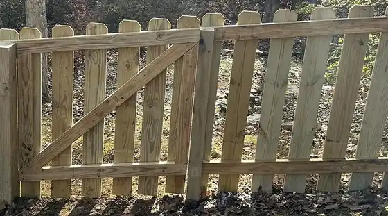 Wood picket gate